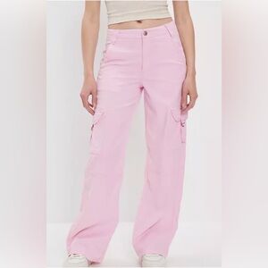 American Eagle Outfitters Light Pink Wide Leg Cargo Pants